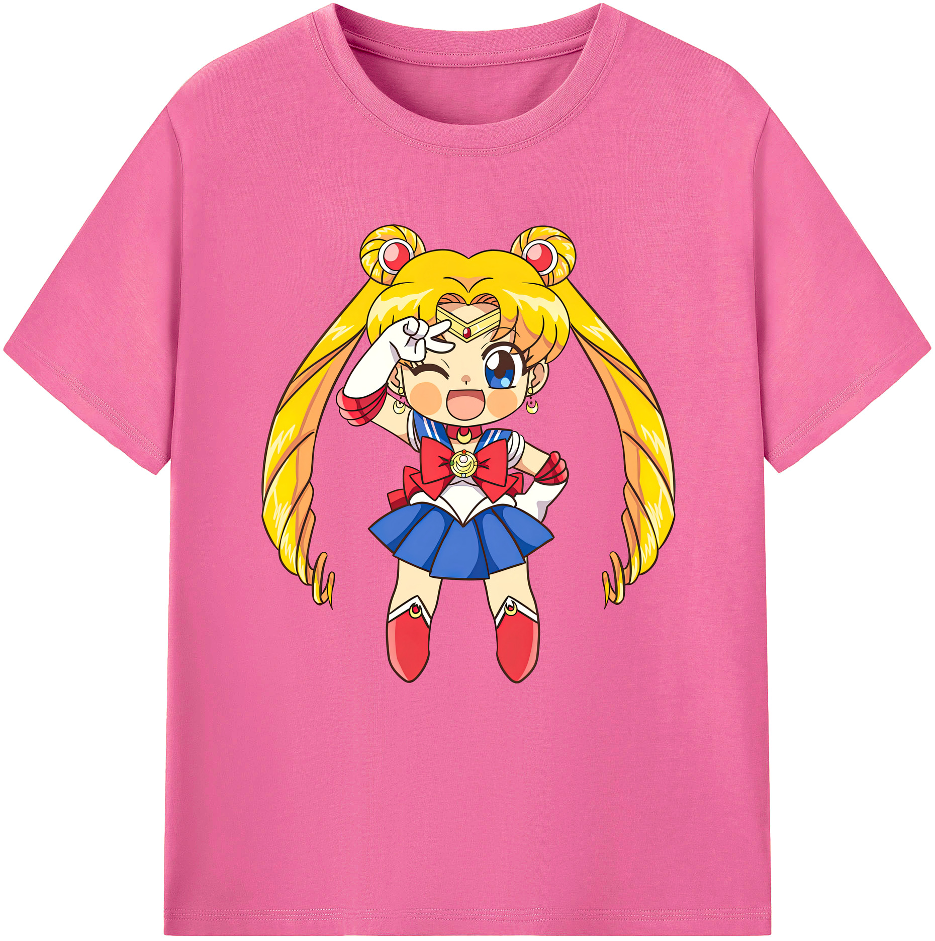 （画像用） 美少女戦士セーラームーン 月野 うさぎ つきの うさぎ Sailor Moon Tsukino Usagi レディースカジュアルプリントTシャツ（綿100％）